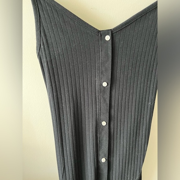 Aerie Black Ribbed fitted Midi Dress XXS - Picture 6 of 9
